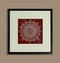 Beautiful white and red mandala painting with nice frame on gray background