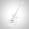 Beautiful White Retro Electric Guitar in Clay Style. 3d Rendering