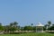 Beautiful white rotunda on a green meadow