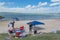 Beautiful white-sand beach Lynn Creek Park in Grand Prairie, Tex