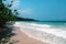 Beautiful white sands beach of Cerf island bay