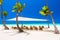 Beautiful white sandy beach of a luxury resort in Punta Cana