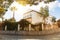 Beautiful white typical mediterranean spanish house with high st