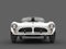 Beautiful white vintage sports car - front view