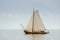 Beautiful white yacht sailing at IJsselmeer bay. Netherlands