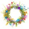 beautiful wildflowers wreath for bridal. Generative AI. transparent PNG