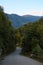 Beautiful winding mountain road in the evening