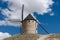 Beautiful windmill over the hill in Mota del Cuervo, La Mancha, Spain