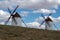 Beautiful windmills in the hill, Mota del Cuervo, Cuenca. Spain.
