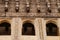 Beautiful windows of the courtyard of the historic Madrasa Bou I