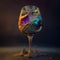 Beautiful wine glass with coloured liquid inside AI Generative