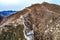 Beautiful winter aerial drone view of Great Wall of China Mutianyu section near Bejing