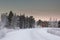 Beautiful winter landscape in Lapland Finland