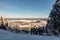 Beautiful winter landscape in the Ore Mountains on the Czech German border on the mountain Keilberg-KlÃ­novec