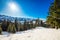 Beautiful winter landscape panorama. Swiss Alps covered by snow in Ibergeregg, Switzerland, Europe.