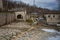 Beautiful winter landscape in ruined mountain village of Zagorohoria, Greece