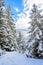 Beautiful winter landscape scenery in Tirol, Reutte, Austria