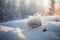 Beautiful winter landscape with snow covered trees in sunny day. Shallow depth of field.