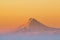 Beautiful winter landscape on the sunrise .The mountain peak snow-covered on the sunset. View Ararat mountain.