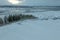 Beautiful winter landscape windy and covered snow in Iceland