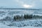 Beautiful winter landscape windy and covered snow in Iceland