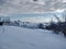 Beautiful winter landscapes with mountains and snow-laden trees in the village of Parva, Romania, Transylvania