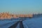 Beautiful winter road in Norrbotten