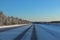 Beautiful winter road in Norrbotten