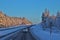 Beautiful winter road in Norrbotten