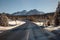 Beautiful winter scenery on the road to Krimml waterfall, Austria.