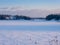 Beautiful winter view of Finnish archipelago with buoys standing in the frozen sea