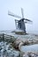 Beautiful winter windmill landscape