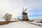 Beautiful winter windmill landscape