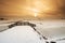 Beautiful winter windmill landscape