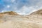 Beautiful winters dune scenery along Dutch North Sea coast carved by wind power