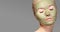 Beautiful Woman Applying Green Facial Mask. Beauty Treatments. Close-up Portrait of Spa Girl Apply Clay Facial mask