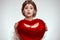 beautiful woman balloon heart gift fashion holiday