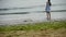 Beautiful woman at beach.tide,tidal.