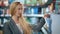 Beautiful woman choosing personal care product in supermarket