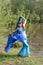 Beautiful woman dances on nature Arabic dances