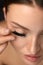 Beautiful Woman Face With Black Thick Long Fake Eyelashes