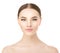 Beautiful woman face close up studio on white. Beauty spa model