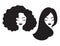 Beautiful Woman Face and Hair Silhouette Vector Illustration