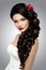 Beautiful woman with gold makeup.Beautiful bride with fashion wedding hairstyle.