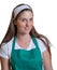 Beautiful woman with a green apron