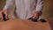 Beautiful woman having hot stone massage at spa