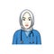 Beautiful Woman Hijab Nurse Illustration, Vector Design