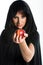 Beautiful woman holding apple