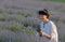 Beautiful woman holding lavender