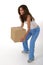 Beautiful Woman Lifting Box 2